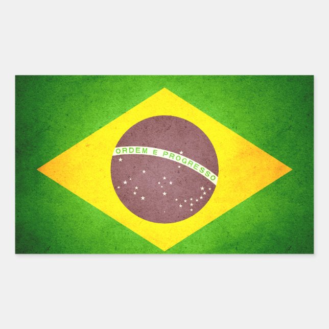 Adesivo Retangular Sun beijou a bandeira do Brasil (Frente)