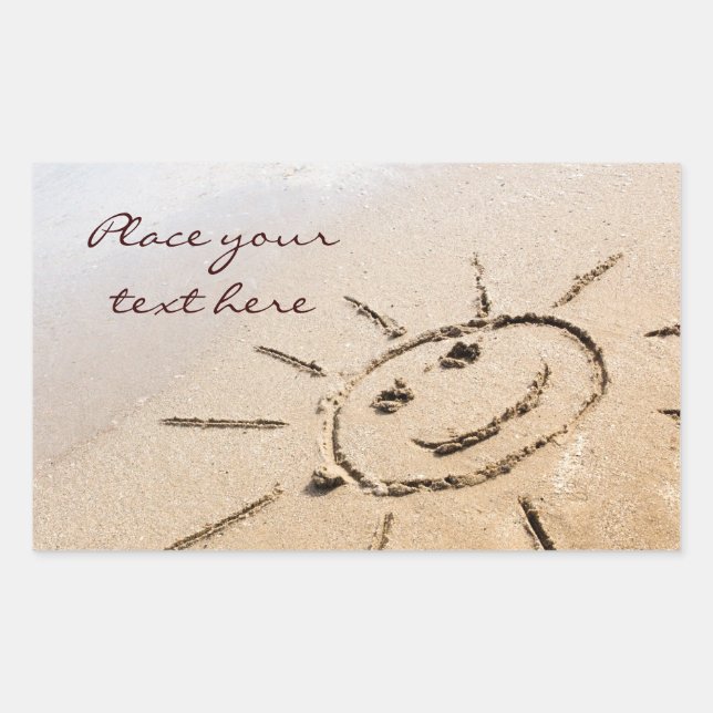 Adesivo Retangular Sun Na Praia (Frente)