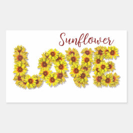 Adesivo Retangular Sunflower Love Sticker