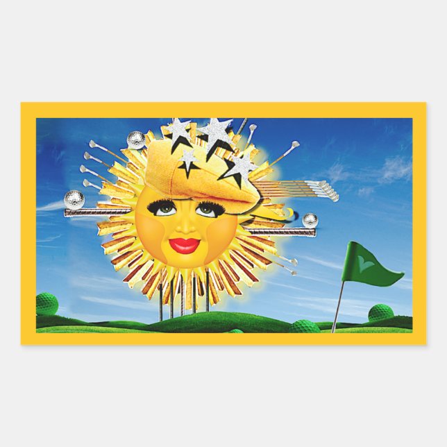 ADESIVO RETANGULAR SUNS! RAIO DE SOL! DIA DO SOL DE GOLFE! (Frente)