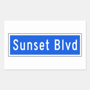Adesivo Retangular Sunset Boulevard, Los Angeles, CA Street Sign