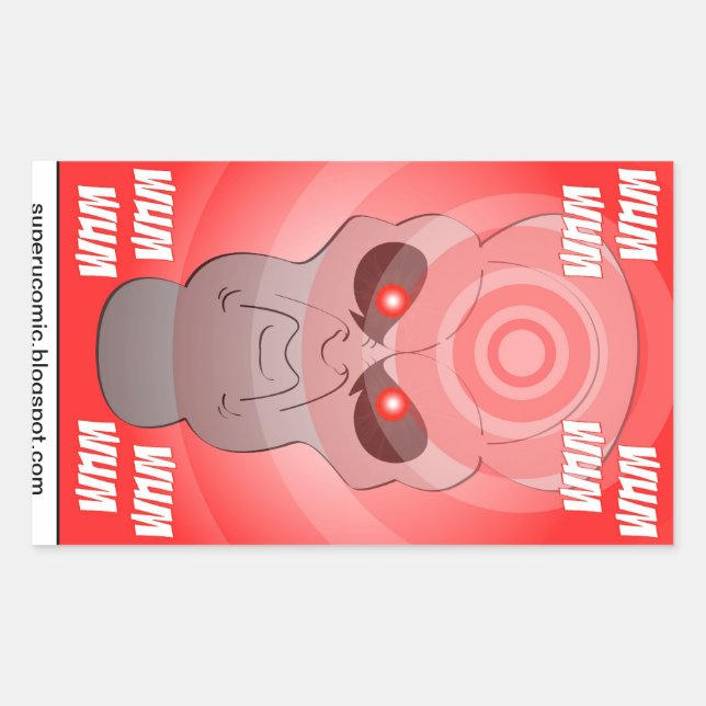 Adesivo Retangular Super U. Alienígena Ghost Stickers! (Frente)