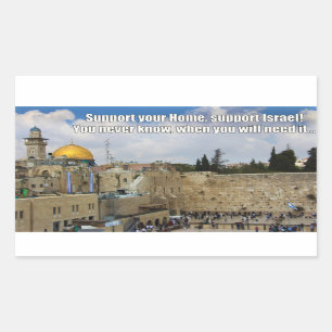 Adesivo Retangular Suporte a Israel Sticker