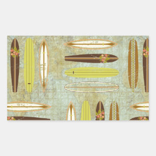Adesivo Retangular Surf! design de pranchas de surfe, em apuros