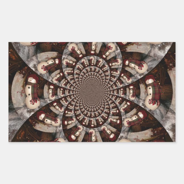 Adesivo Retangular Surpreendente Snowman (Frente)