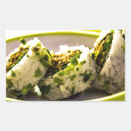 Adesivo Retangular Sushi Coma Arroz-Comida Japonês na Ásia