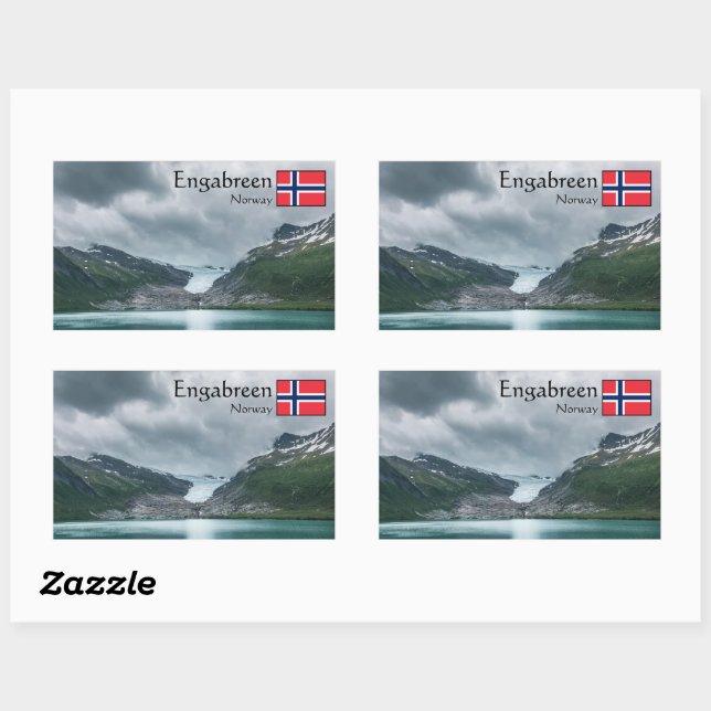 Adesivo Retangular Svartisen Glacier Norway Souvenir (Folha)