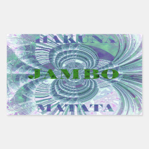 Adesivo Retangular Swaga Jambo Hakuna Matata Quênia Giraffe Safari Wo