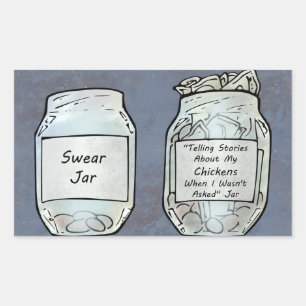 Adesivo Retangular Swear Jar e Chicken Jar