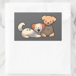 Adesivo Retangular Sweet dogs, puppy