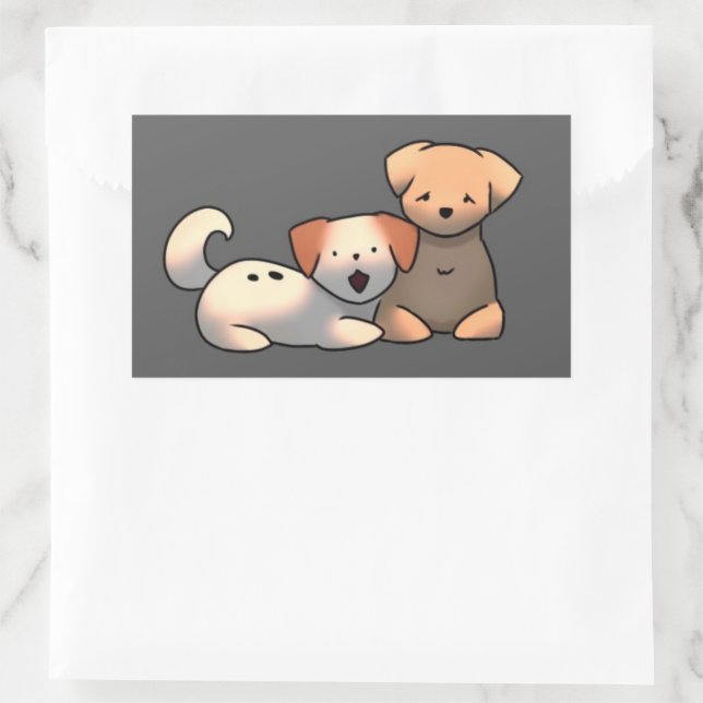 Adesivo Retangular Sweet dogs, puppy (Bolsa)