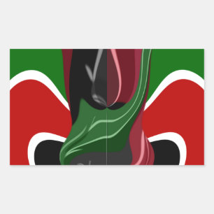 Adesivo Retangular Swirling Kenyan Flag: Uma arte moderna do Motif