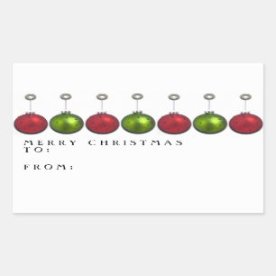 Adesivo Retangular Tag personalizados do presente do Natal