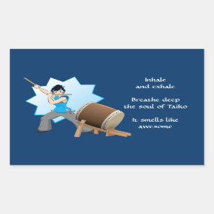 Adesivo Retangular Taiko Cheira Como Incrível (Art + Haiku)