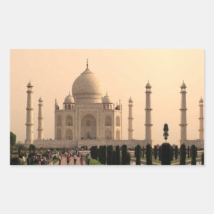 Adesivo Retangular Taj Mahal com pessoas