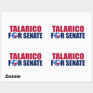 Adesivo Retangular Talarico para Senado Texas Eleição 2026