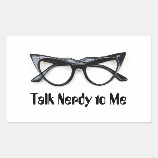 Adesivo Retangular Talk Nerdy + Óculos (Frente)