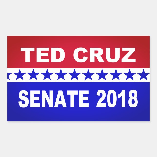 Adesivo Retangular Tampão do Senado Ted Cruz 2018 (Frente)