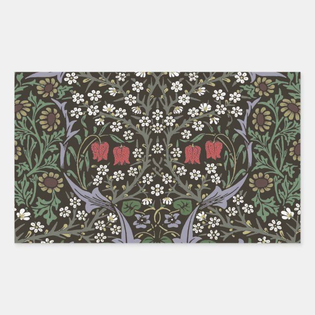 Adesivo Retangular Tapeçaria Floral William Morris Blackthorn (Frente)