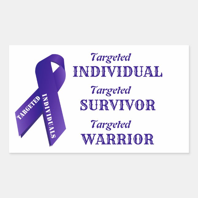 Adesivo Retangular Targeted Individuals Awareness Survivor Warrior (Frente)
