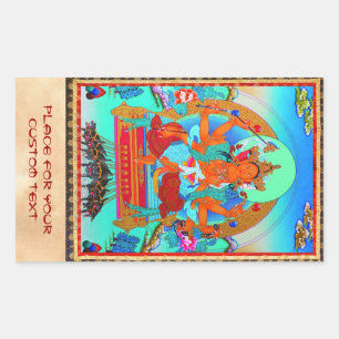Adesivo Retangular Tatuagem Legal oriental tibetana thangka Marici