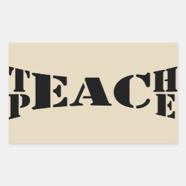 Adesivo Retangular Teach Peace Sticker