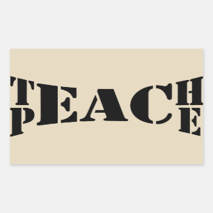Adesivo Retangular Teach Peace Sticker