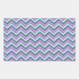 Adesivo Retangular Teal e Ametyst ZigZag