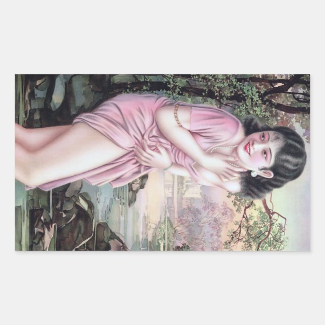 Adesivo Retangular Teasin Stream Oasis por Shanghai China Girl (Frente)