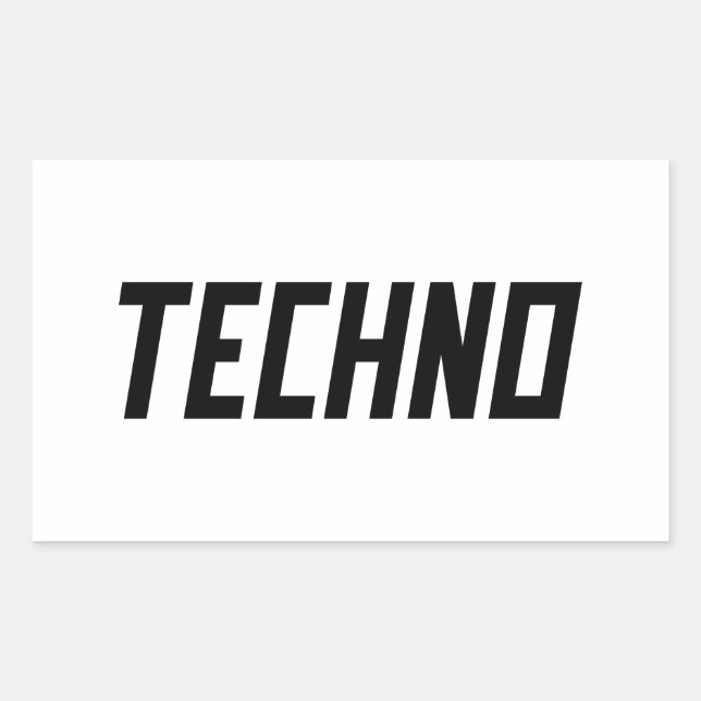 Adesivo Retangular TECHNO Music (Frente)
