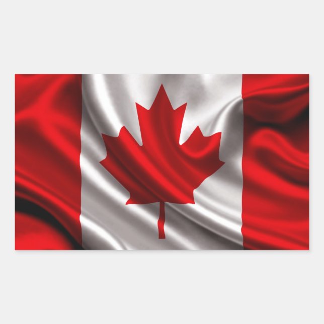 Adesivo Retangular Tecido de Sinalizador Canadiano (Frente)