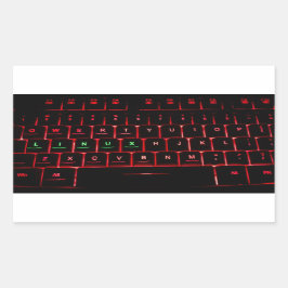 Adesivo Retangular Teclado Linux