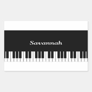 Adesivo Retangular Teclas do Teclado do Piano, Pretas e Brancas