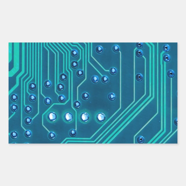 Adesivo Retangular Tecnologia de Geek de Conselho Circuito (Frente)