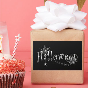 Adesivo Retangular Teias de aranha e aranhas sobre o Halloween