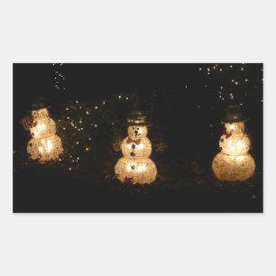 Adesivo Retangular Tela de luz de feriado Snowman