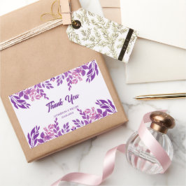 Adesivo Retangular Tema de Casamento de Folhas Roxas