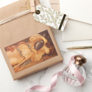 Adesivo Retangular Temperantia por Burne Jones, arte do Victorian do