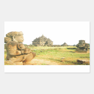 Adesivo Retangular Templo budista de Pleosan, Prabanam, Java,