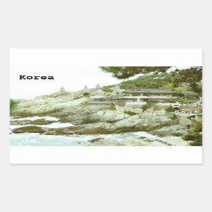 Adesivo Retangular Templo de Dragão em Busan, SK Sticker