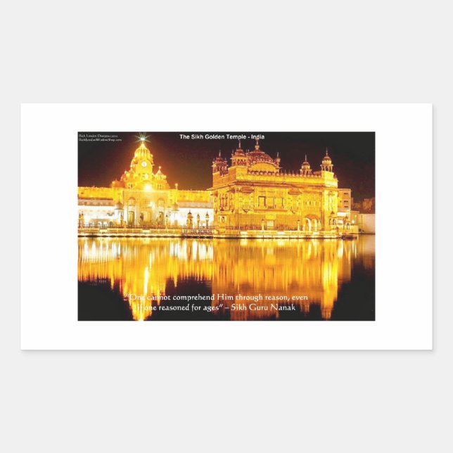 Adesivo Retangular Templo Dourado Sikh na Índia Presentes & Camisetas (Frente)