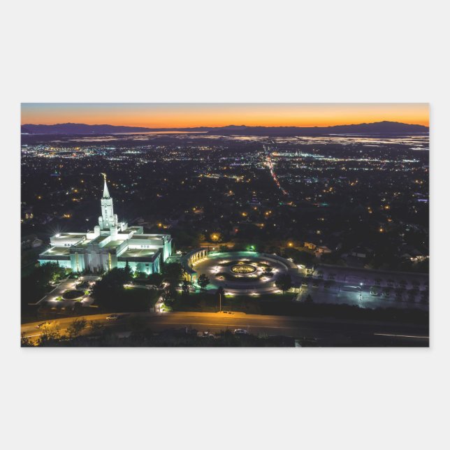 Adesivo Retangular Templo Mórmon Lds Bonito (Frente)