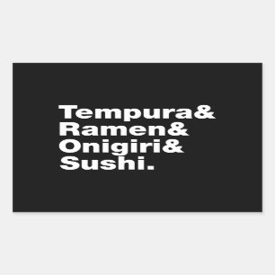 Adesivo Retangular Tempura & Ramen & Onigiri & Sushi das Comidas japo