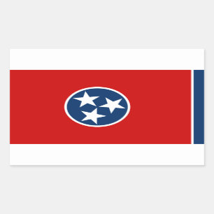 Adesivo Retangular Teneean Flag, Flag do Tennessee