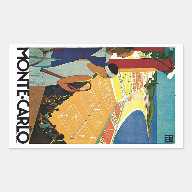 Adesivo Retangular Tênis em Monte Carlo (Frente)