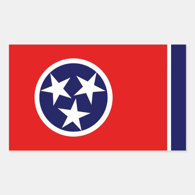 Adesivo Retangular Tennessee Flag (Frente)