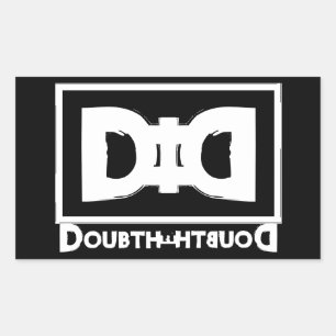 Adesivo Retangular Teoria da conspiração motto: Dúvida A Dúvida  