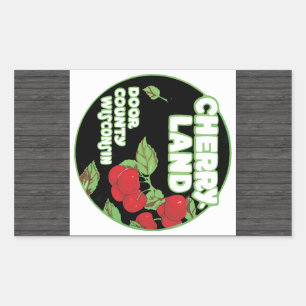 Adesivo Retangular Terra Door County Wisconsin da cereja, vintage