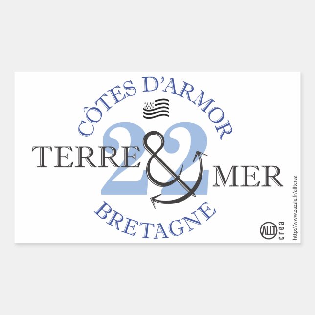 Adesivo Retangular Terra-MER Costas de Armor (Frente)