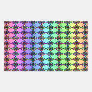 Adesivo Retangular Teste padrão colorido brilhante do estilo do